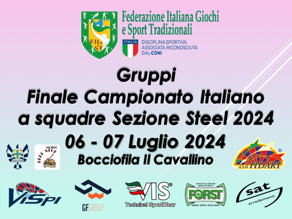 Gruppi - Finale Campionato Italiano a squadre 2024 Sezione Steel Dart