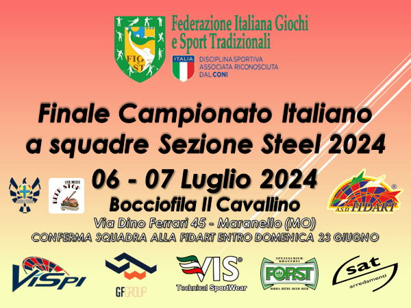 Finale Campionato Italiano a squadre 2024 Sezione Steel Dart