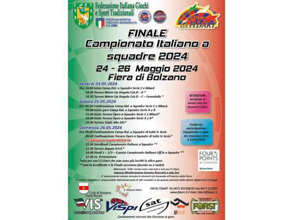 Programma - Finale Campionato Italiano a squadre 2024